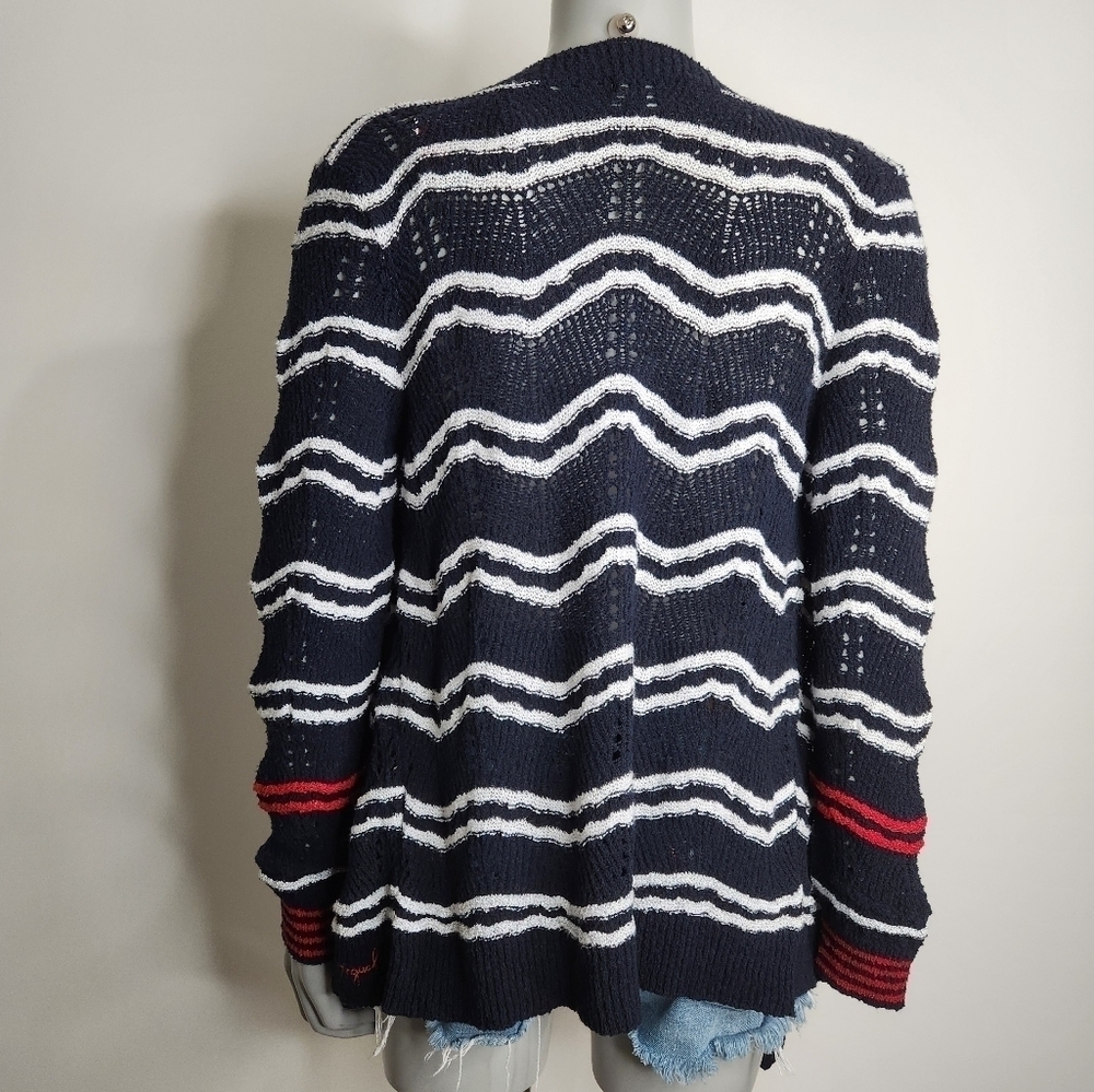 NEW! Desigual Cashel Navy Open Front Waterfall Cardigan Size S NWOT - Picture 6 of 14